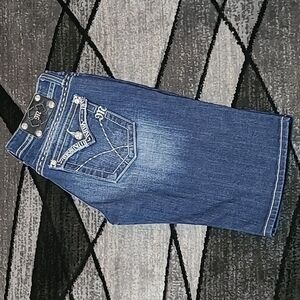 MISS ME BERMUDA FLAP POCKETS DENIM JEAN SHORTS